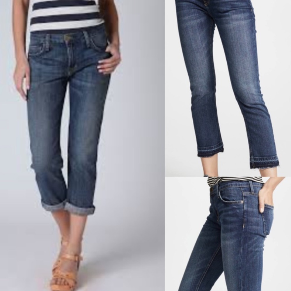 Current/Elliott Skinny Ankle Jeans with Released Hems. Like New